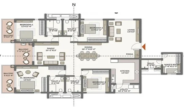 Featured Image of Godrej Brooklyn Avenue 4 BHK Floor Plan